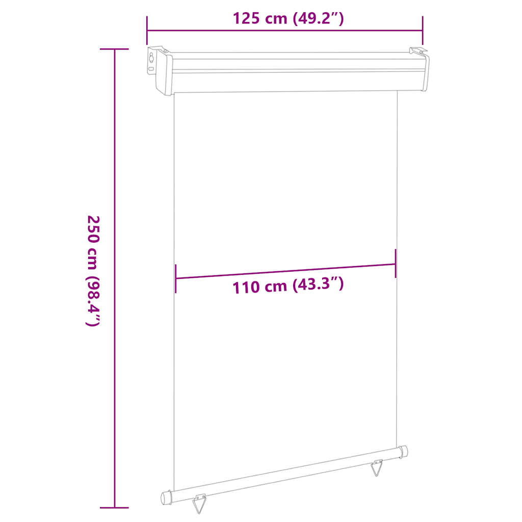 Tendalino Laterale per Balcone 125x250 cm Crema