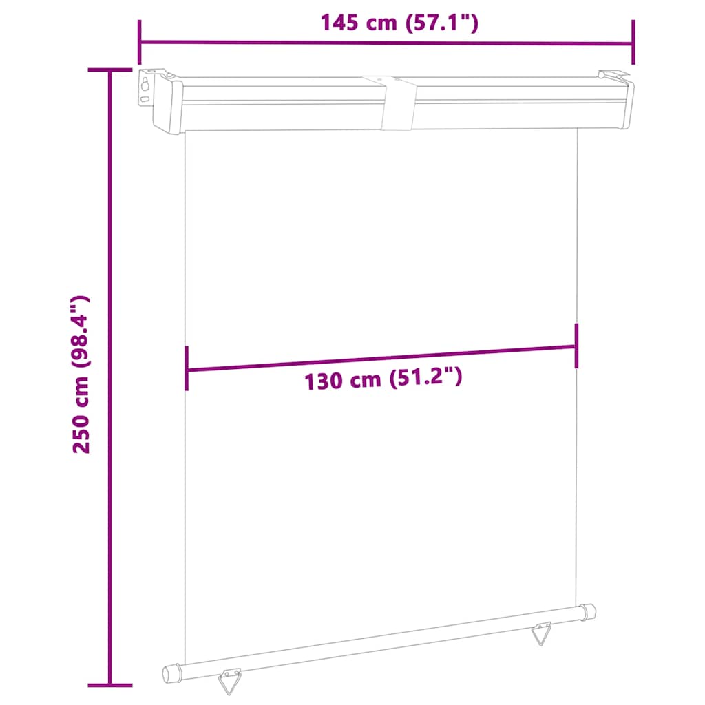 Tendalino Laterale per Balcone 145x250 cm Crema