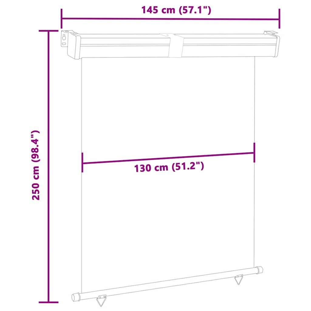 Tendalino Laterale per Balcone 145x250 cm Marrone