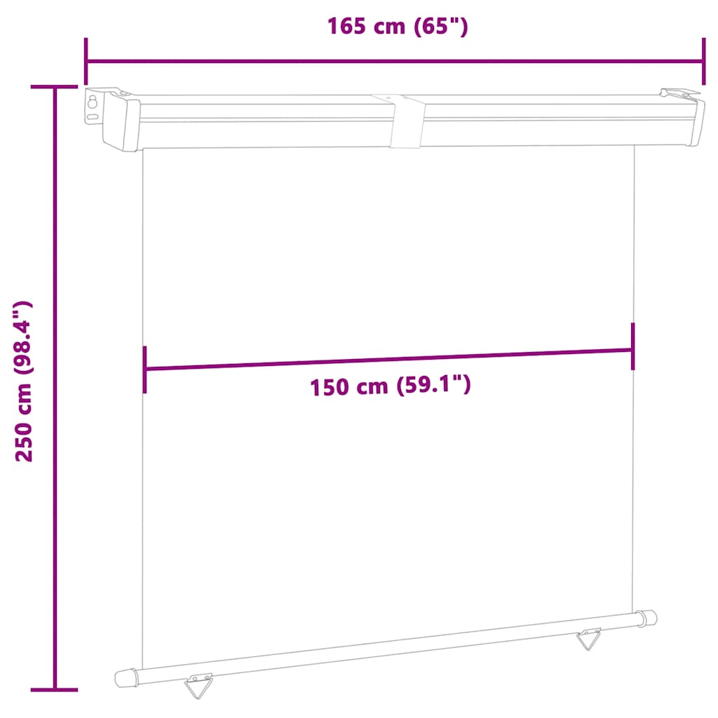 Tendalino Laterale per Balcone 165x250 cm Crema