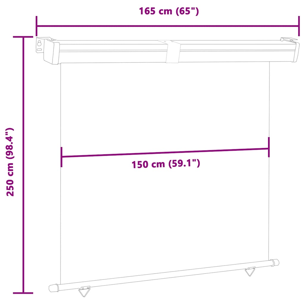 Tendalino Laterale per Balcone 165x250 cm Rosso