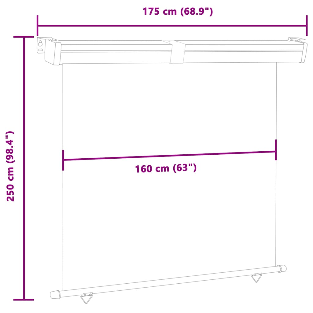 Tendalino Laterale per Balcone 175x250 cm Blu