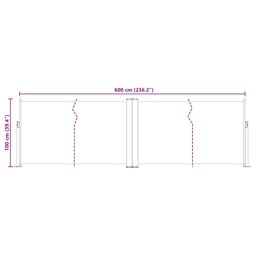 Tenda da Sole Laterale Retrattile Blu 100x600 cm