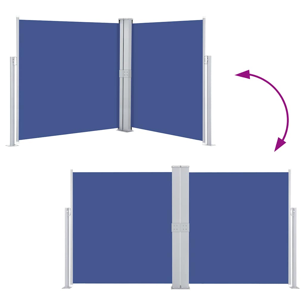 Tenda da Sole Laterale Retrattile Blu 140x600 cm
