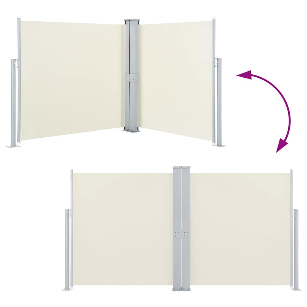 Tenda da Sole Due Lati Retrattile per Patio 170x600 cm Crema