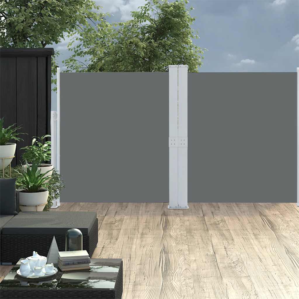 Tenda da Sole Due Lati Retrattile per Patio 170x600cm Antracite
