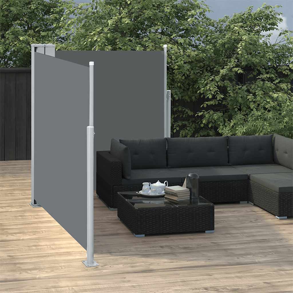 Tenda da Sole Due Lati Retrattile per Patio 170x600cm Antracite