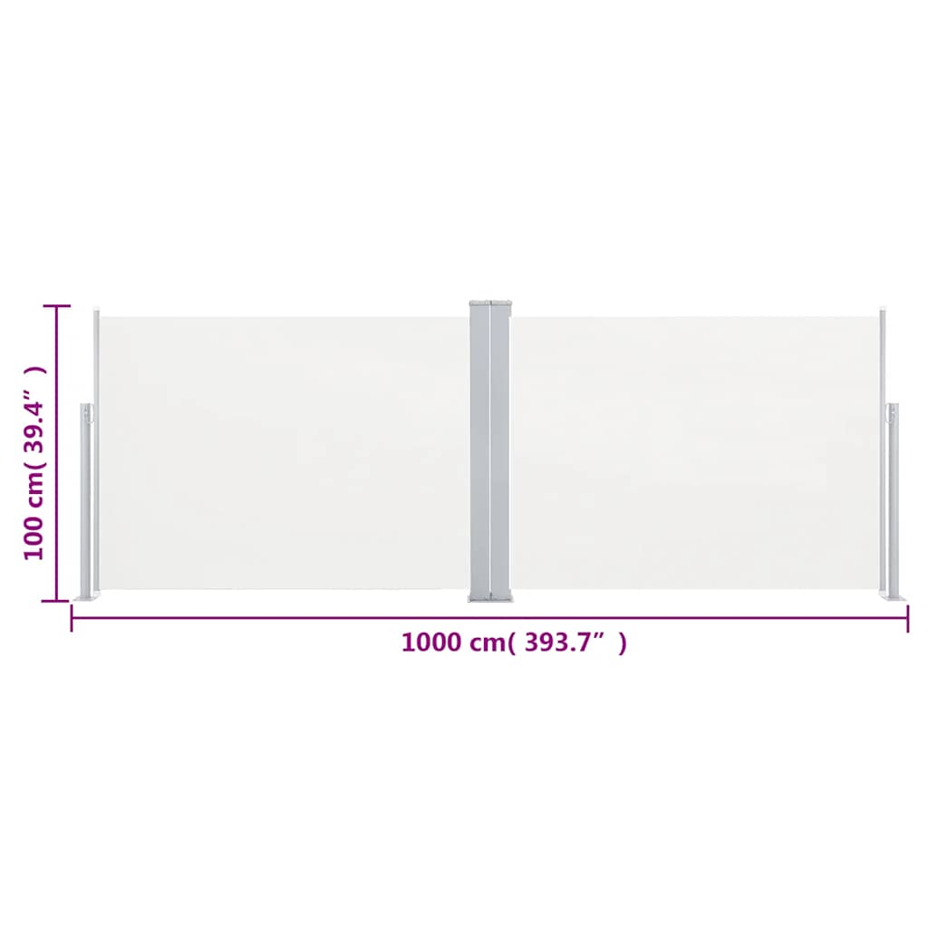 Tenda da Sole Laterale Retrattile Crema 100x1000 cm