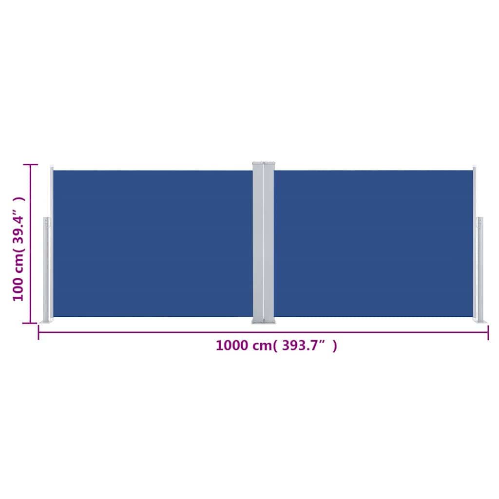 Tenda da Sole Laterale Retrattile Blu 100x1000 cm