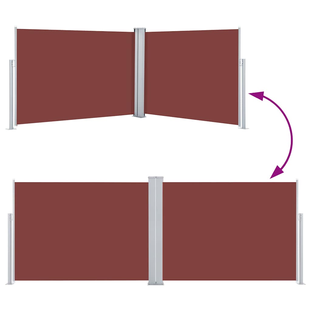 Tenda da Sole Laterale Retrattile Marrone 120x1000 cm