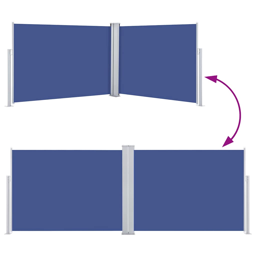 Tenda da Sole Laterale Retrattile Blu 120x1000 cm