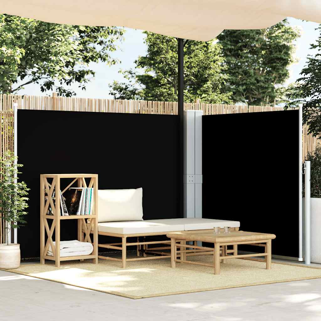 Tenda da Sole Laterale Retrattile Nera 140x1000 cm
