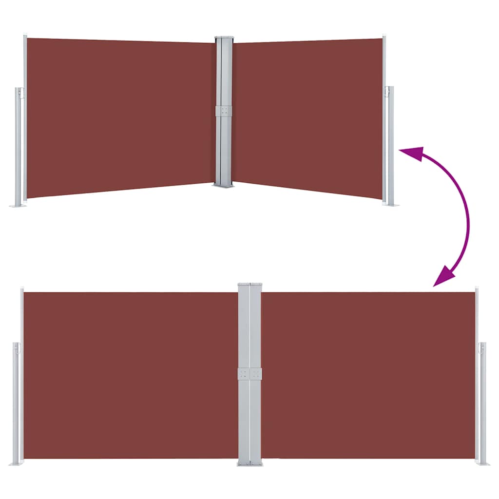 Tenda Laterale Retrattile Marrone 140x1000 cm