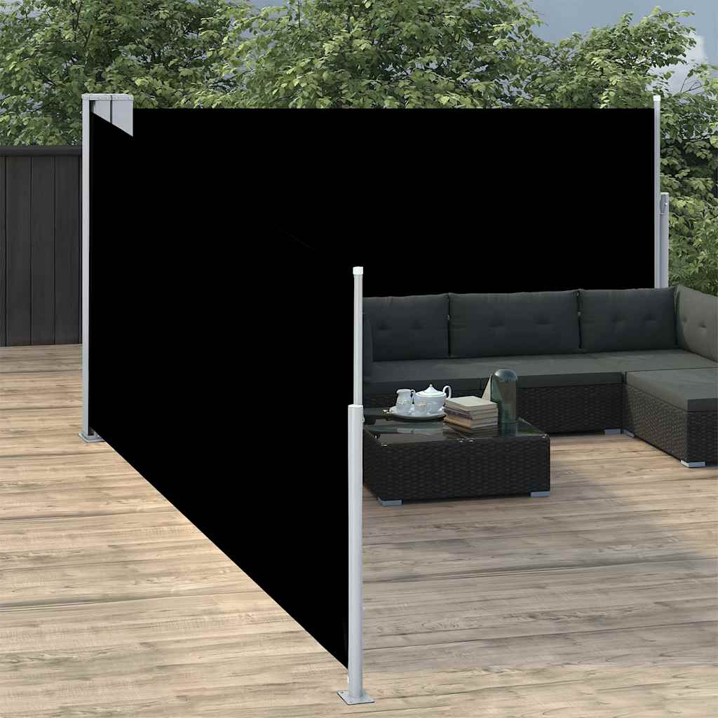 Tenda da Sole Laterale Retrattile Nera 170x1000 cm