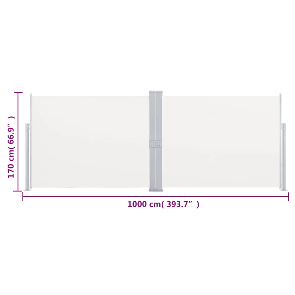 Tenda da Sole Laterale Retrattile Crema 170x1000 cm