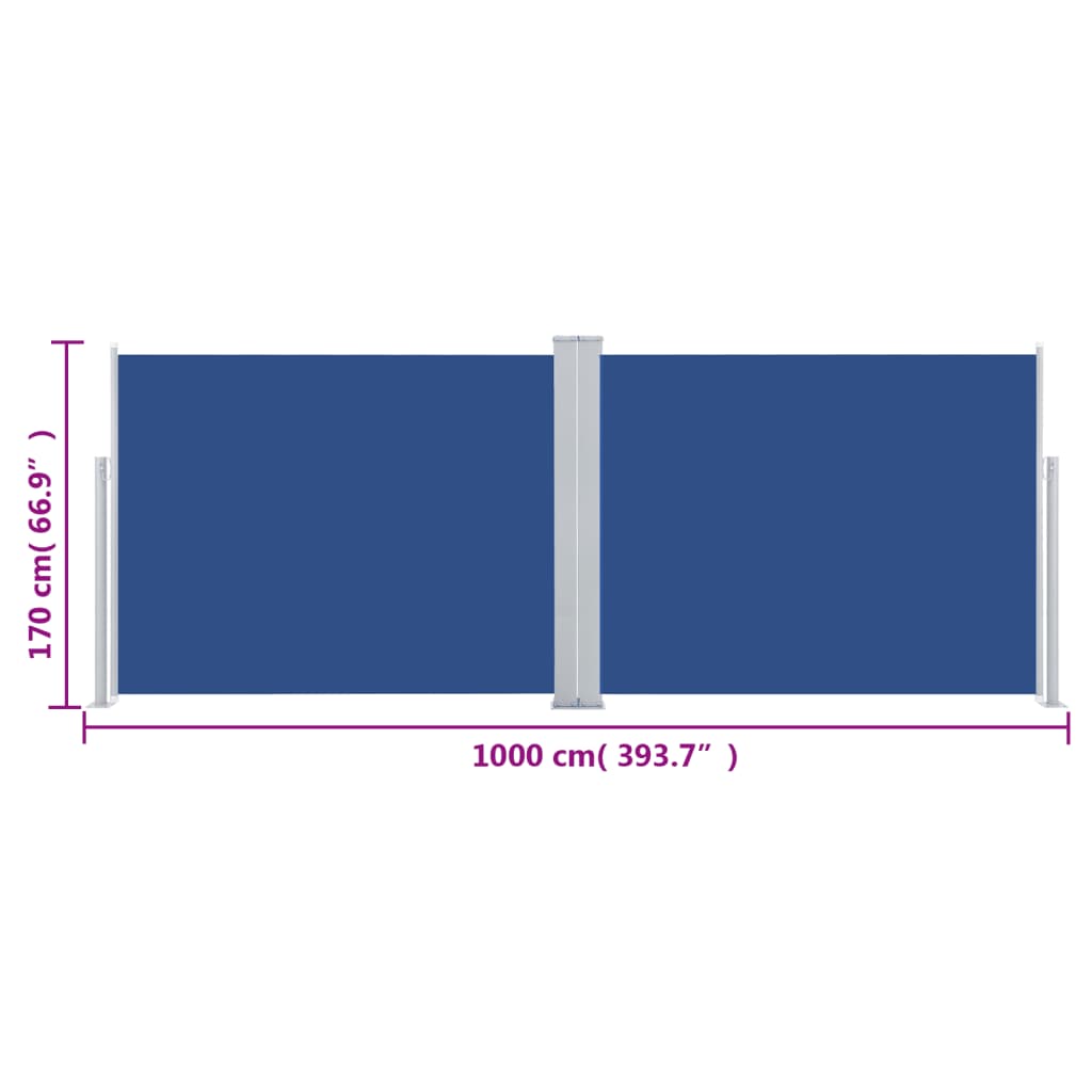 Tenda da Sole Laterale Retrattile Blu 170x1000 cm