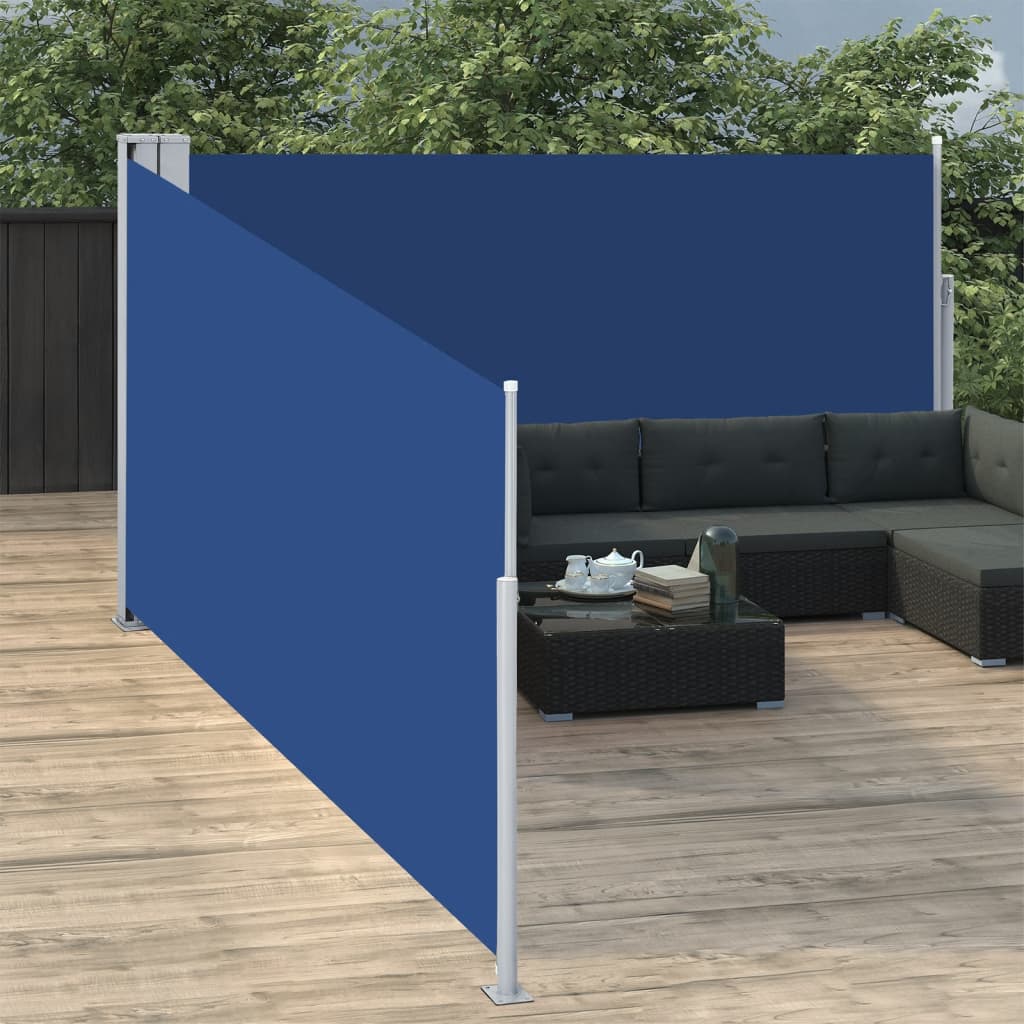 Tenda da Sole Laterale Retrattile Blu 170x1000 cm