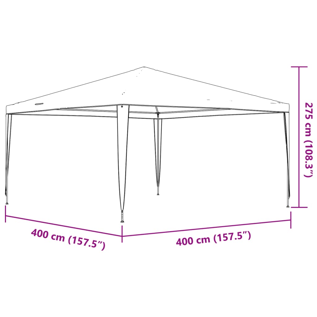 Gazebo Professionale 4x4 m Antracite 90 g/m²