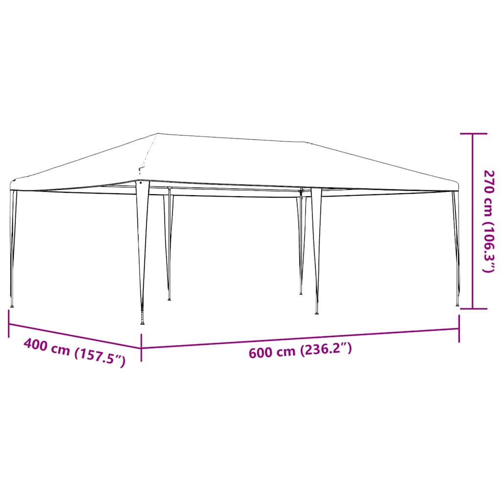 Gazebo Professionale 4x6 m Antracite 90 g/m²