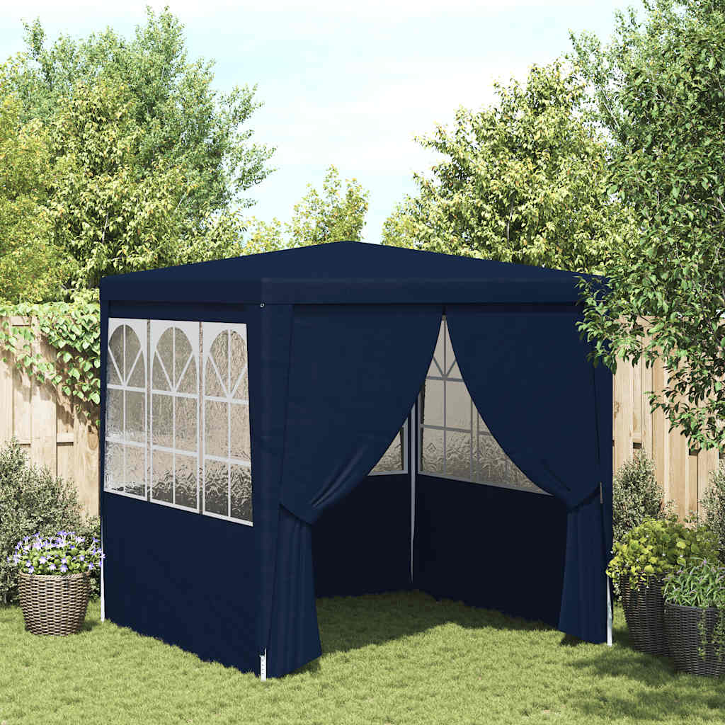 Gazebo Professionale con Pareti 2x2 m Blu 90 g/m²