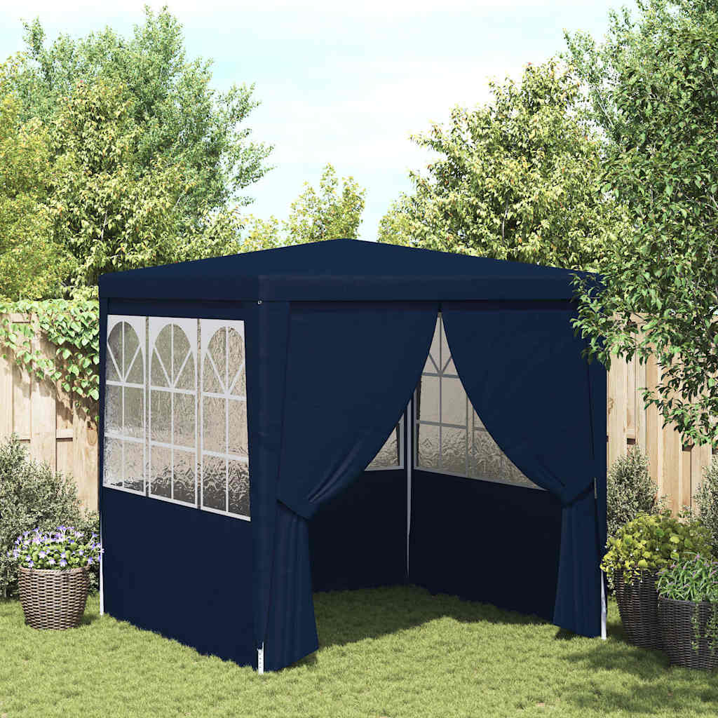 Gazebo Professionale con Pareti 2,5x2,5 m Blu 90 g/m²