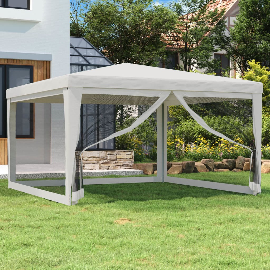 Tendone per Feste con 4 Pareti in Rete 4x4 m Bianco