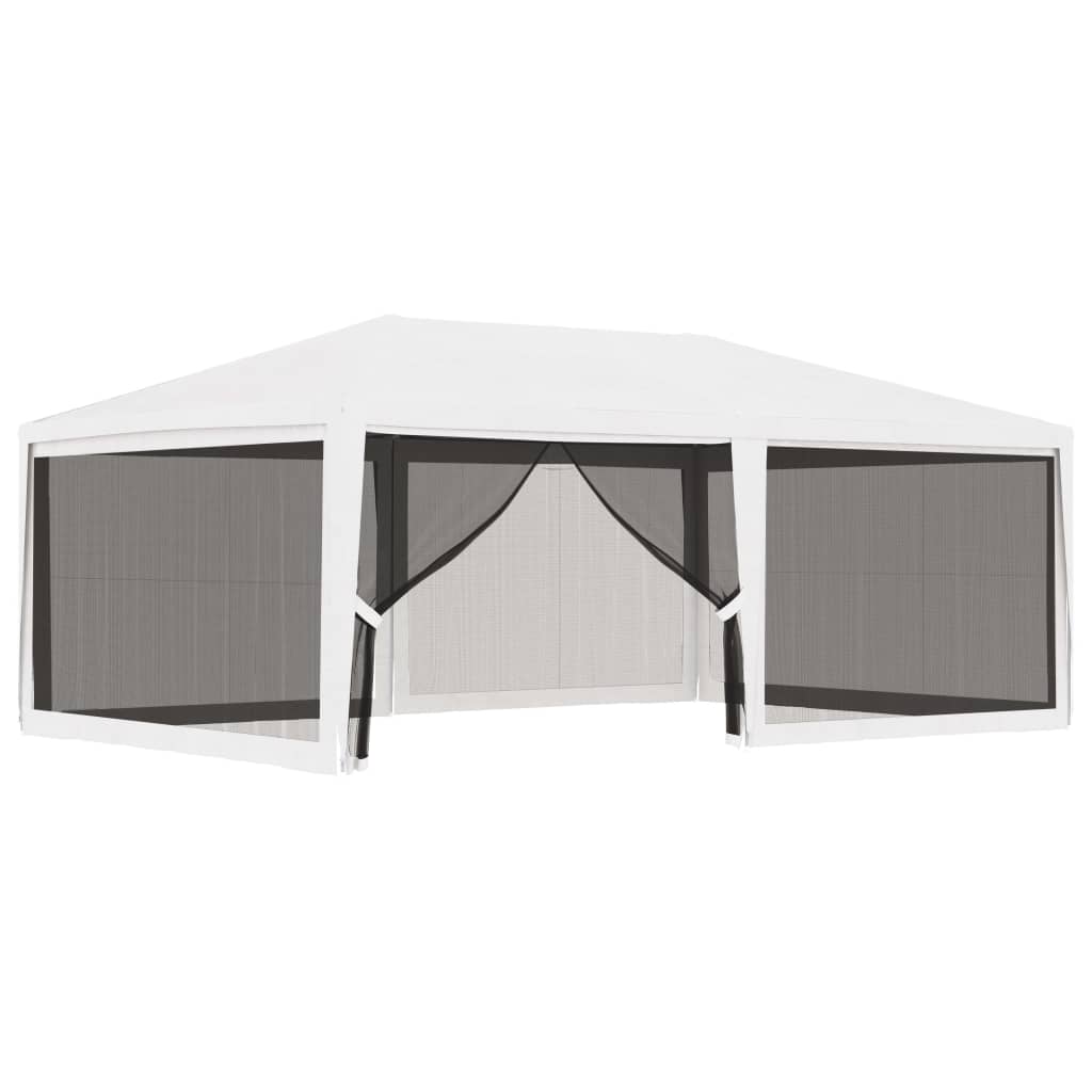 Tendone per Feste con 4 Pareti in Rete 4x6 m Bianco