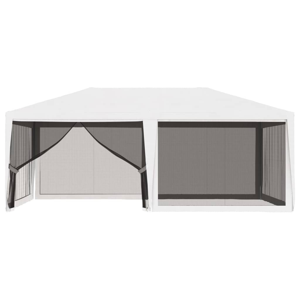 Tendone per Feste con 4 Pareti in Rete 4x6 m Bianco