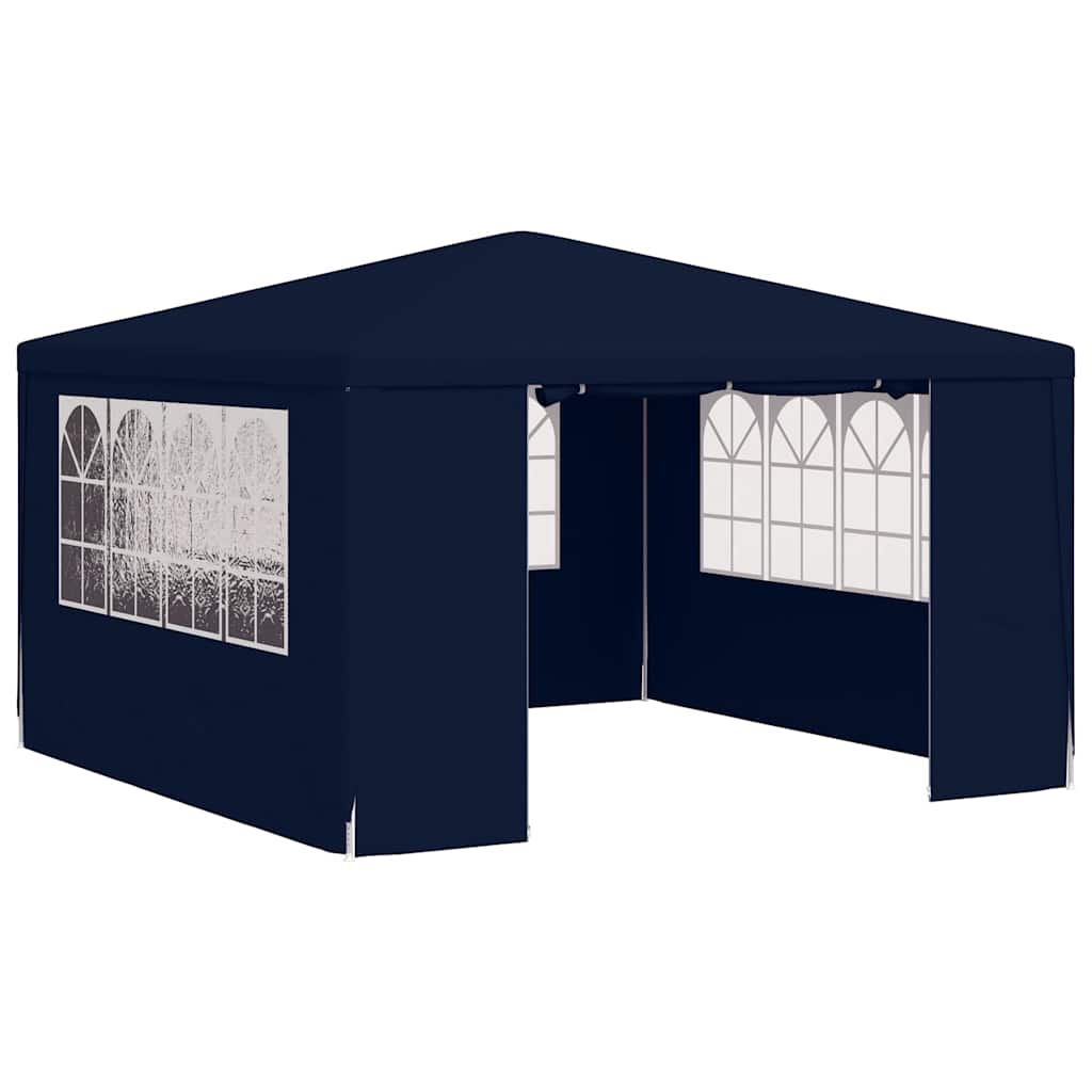 Gazebo Professionale con Pareti 4x4 m Blu 90 g/m²