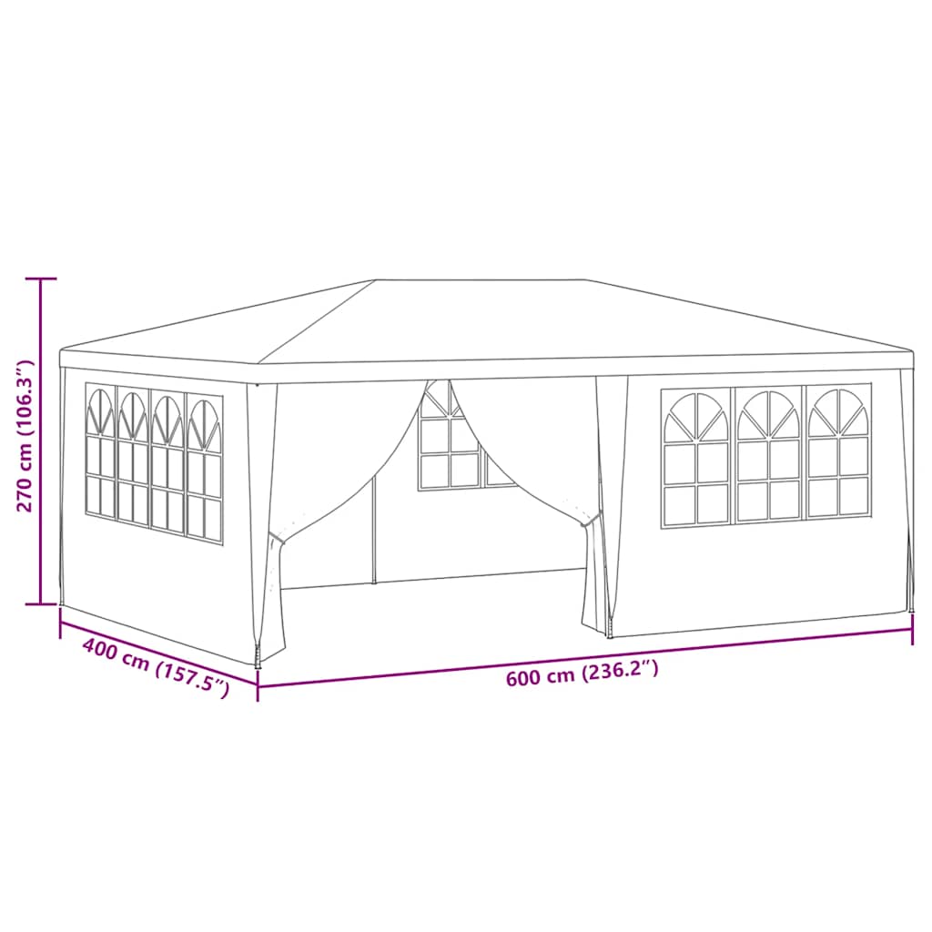 Gazebo Professionale con Pareti 4x6 m Bianco 90 g/m²