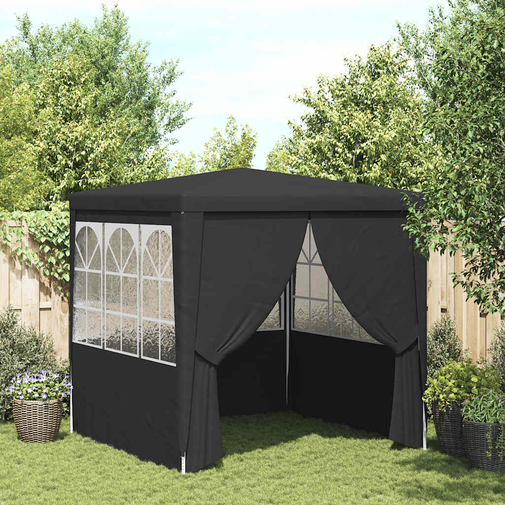 Gazebo Professionale con Pareti 2,5x2,5 m Antracite 90 g/m²