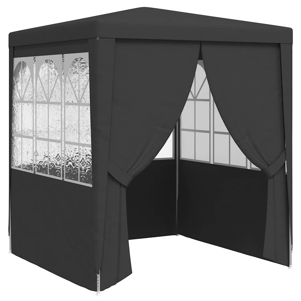Gazebo Professionale con Pareti 2,5x2,5 m Antracite 90 g/m²