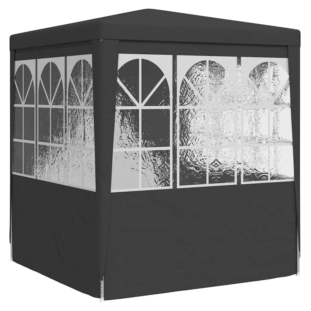 Gazebo Professionale con Pareti 2,5x2,5 m Antracite 90 g/m²