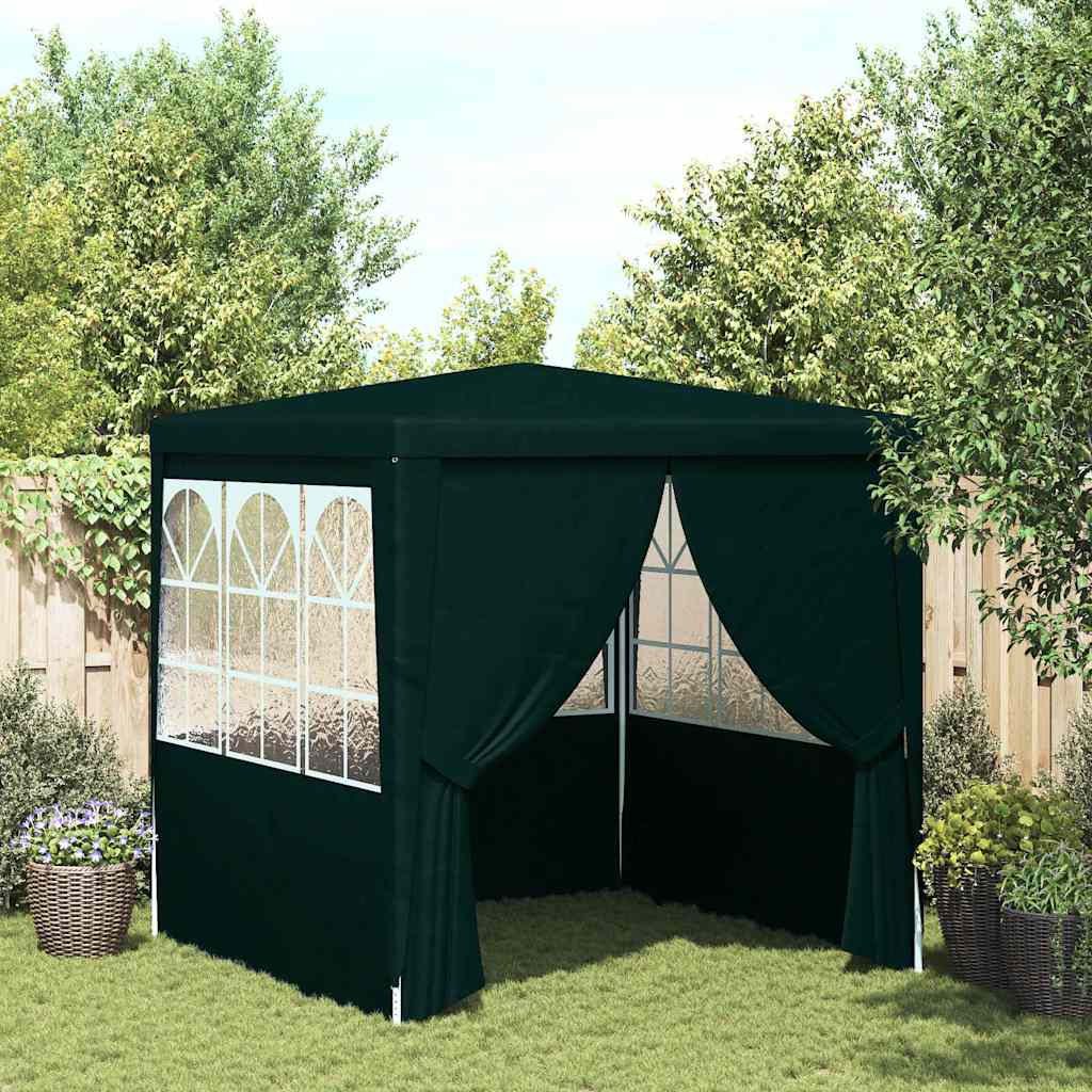 Gazebo Professionale con Pareti 2,5x2,5 m Verde 90 g/m²