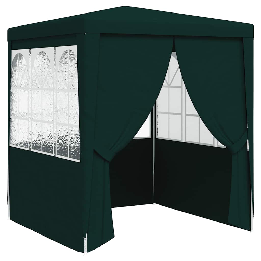 Gazebo Professionale con Pareti 2,5x2,5 m Verde 90 g/m²