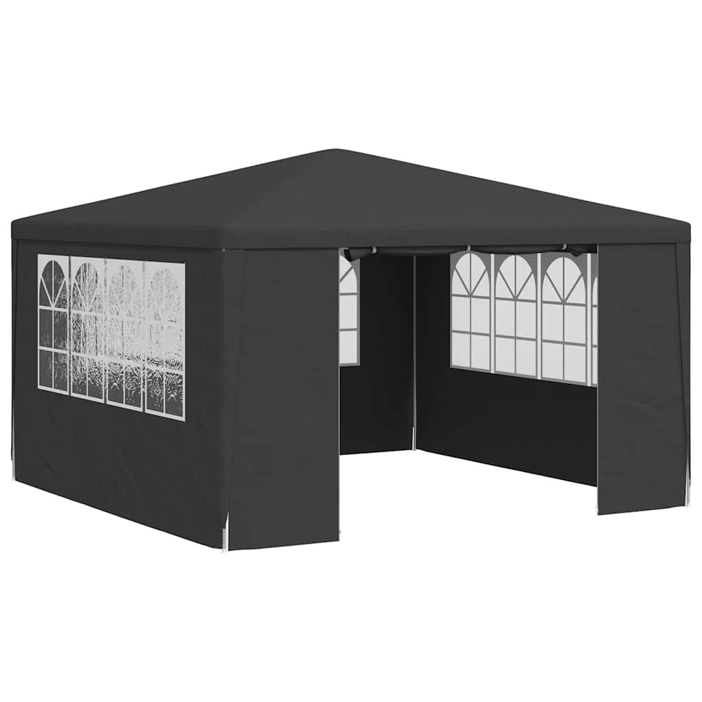 Gazebo Professionale con Pareti 4x4 m Antracite 90 g/m²