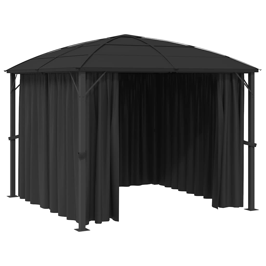 Gazebo con Tende 300x300x265 cm Antracite
