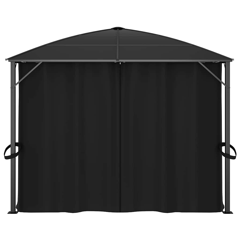 Gazebo con Tende 400x300x265 cm Antracite