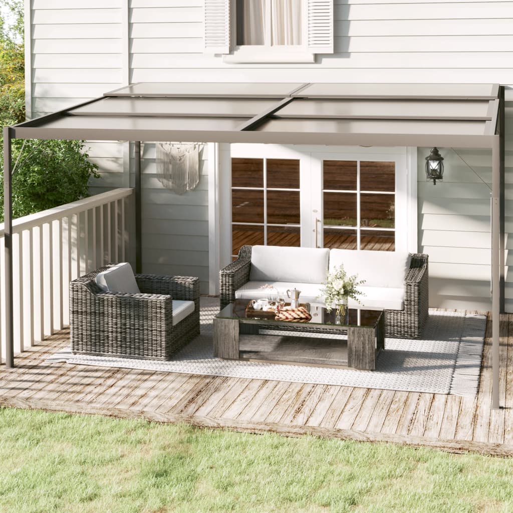 Gazebo con Tetto Antracite 4x3x2,5 m in Alluminio e Acciaio
