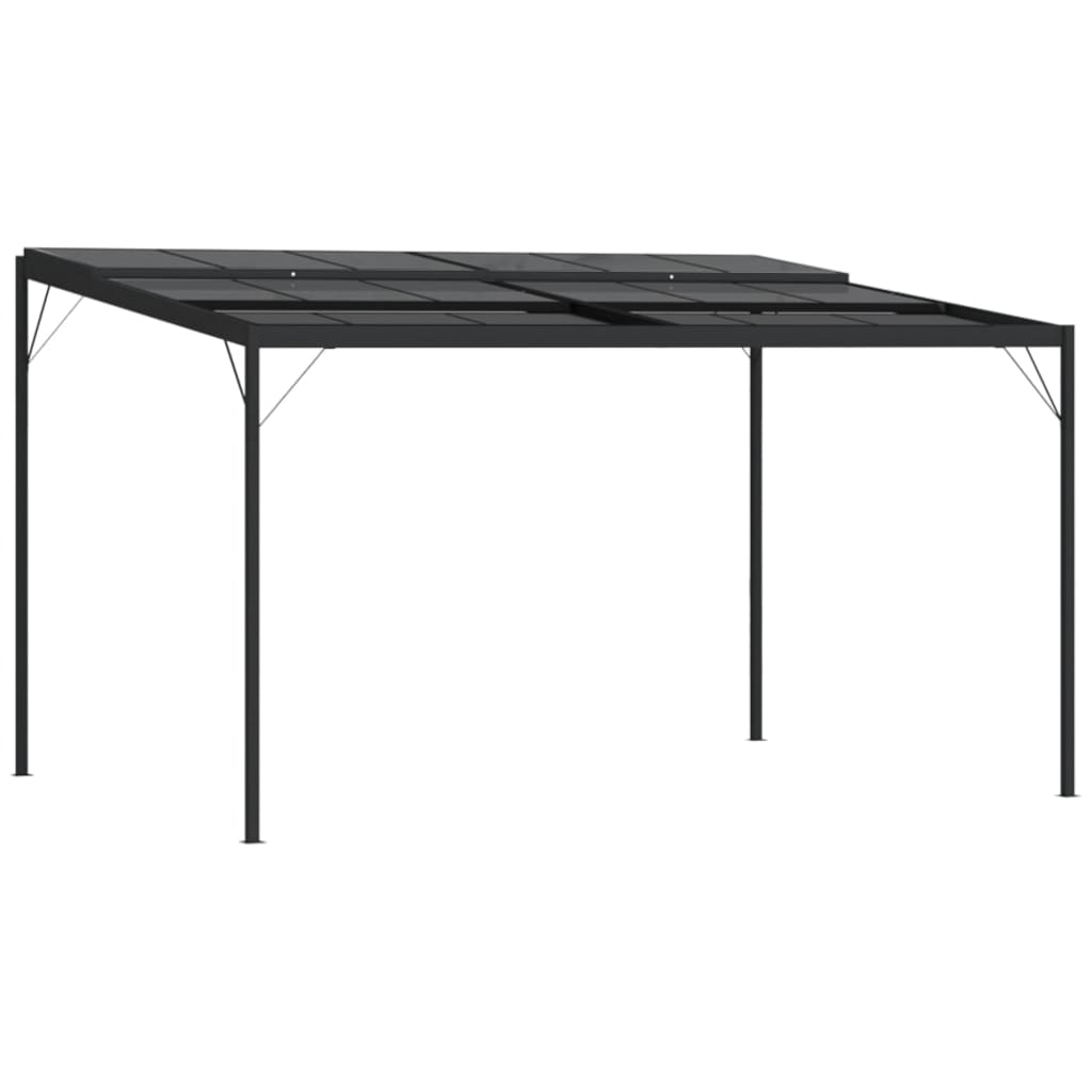Gazebo con Tetto Antracite 4x3x2,5 m in Alluminio e Acciaio
