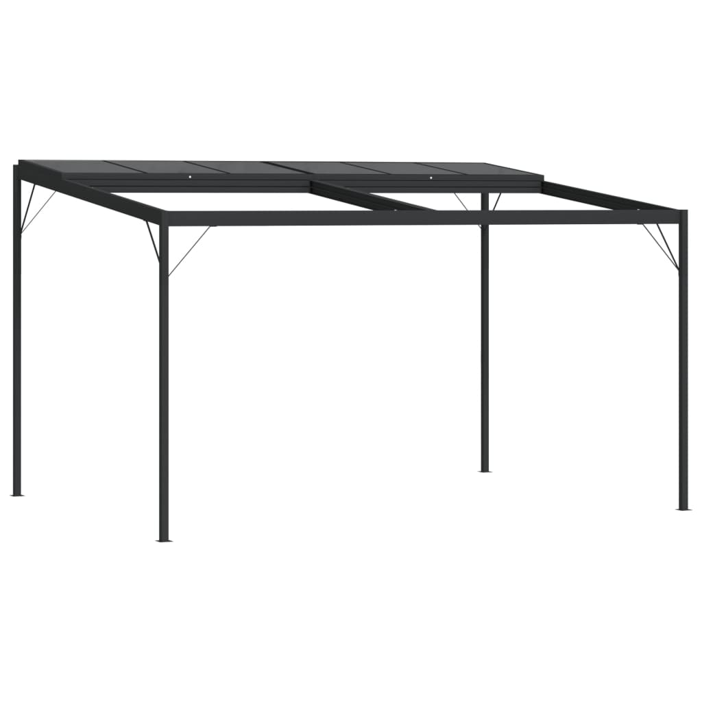 Gazebo con Tetto Antracite 4x3x2,5 m in Alluminio e Acciaio
