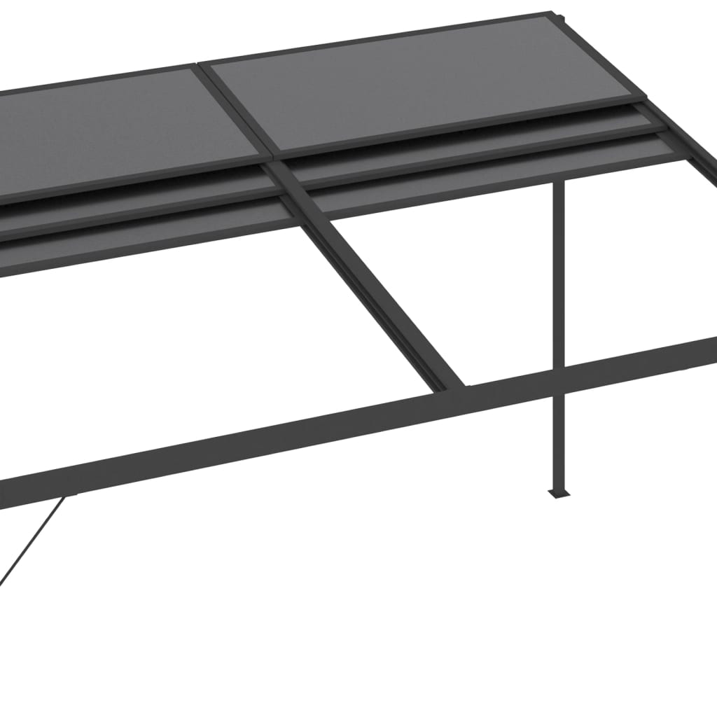 Gazebo con Tetto Antracite 4x3x2,5 m in Alluminio e Acciaio