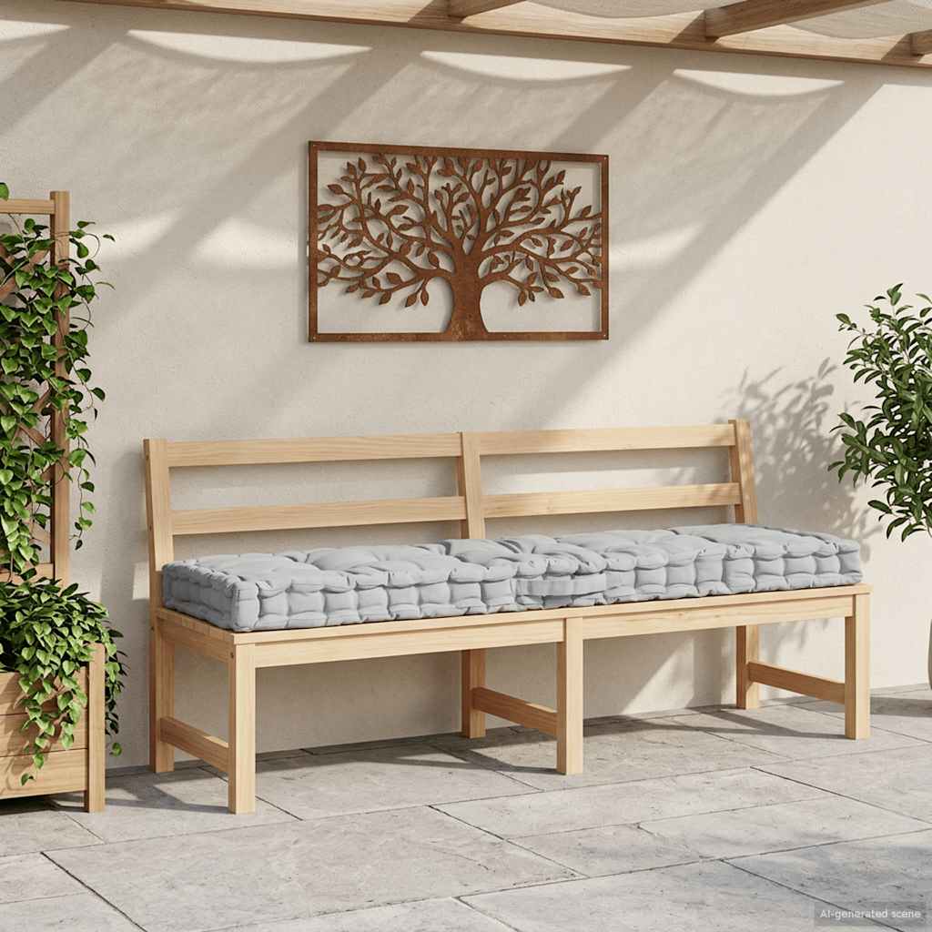 Cuscino per Pallet e Pavimento in Cotone 120x40x7 cm Grigio