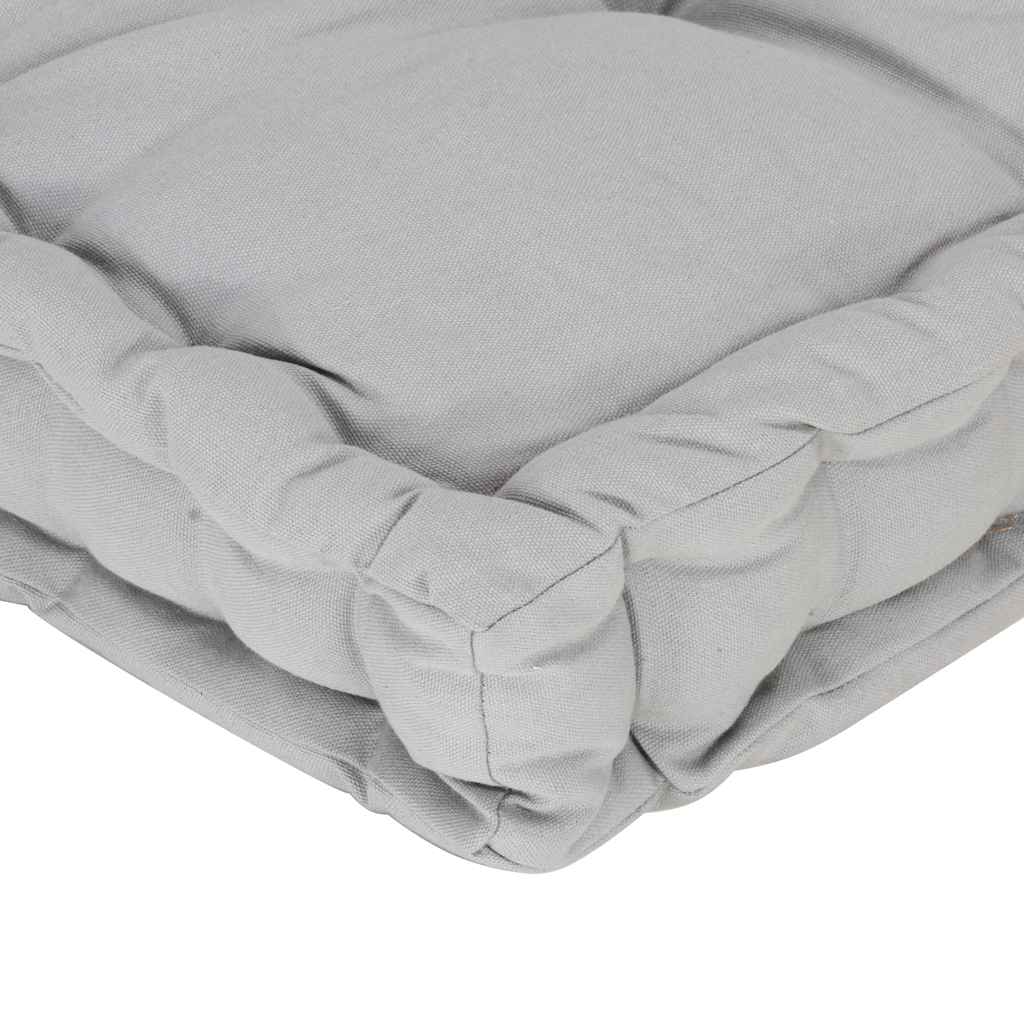 Cuscino per Pallet e Pavimento in Cotone 120x40x7 cm Grigio