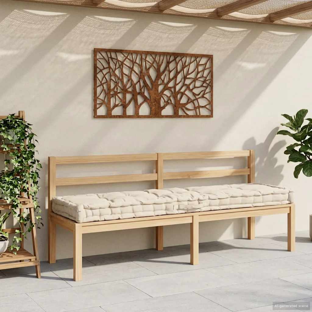 Cuscino per Pallet e Pavimento in Cotone 120x40x7 cm Beige