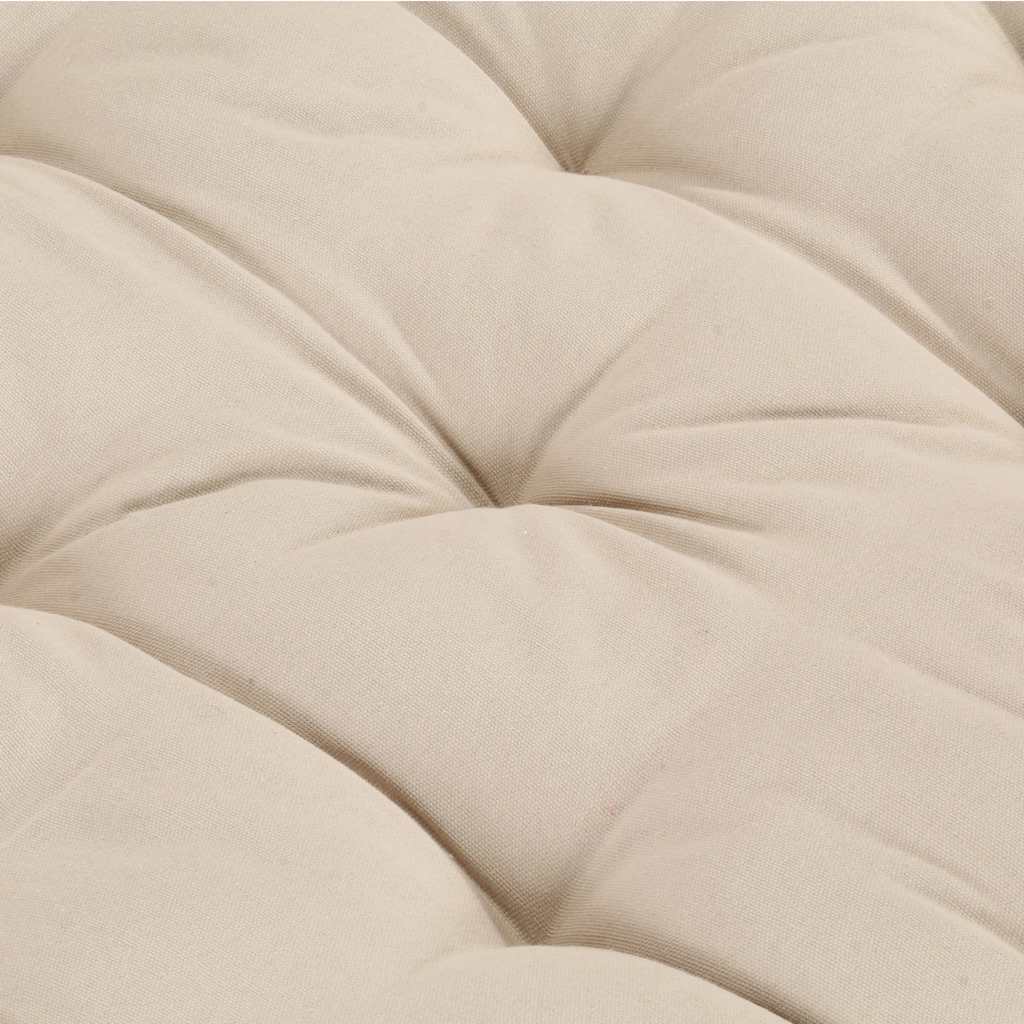 Cuscino per Pallet e Pavimento in Cotone 120x80x10 cm Beige