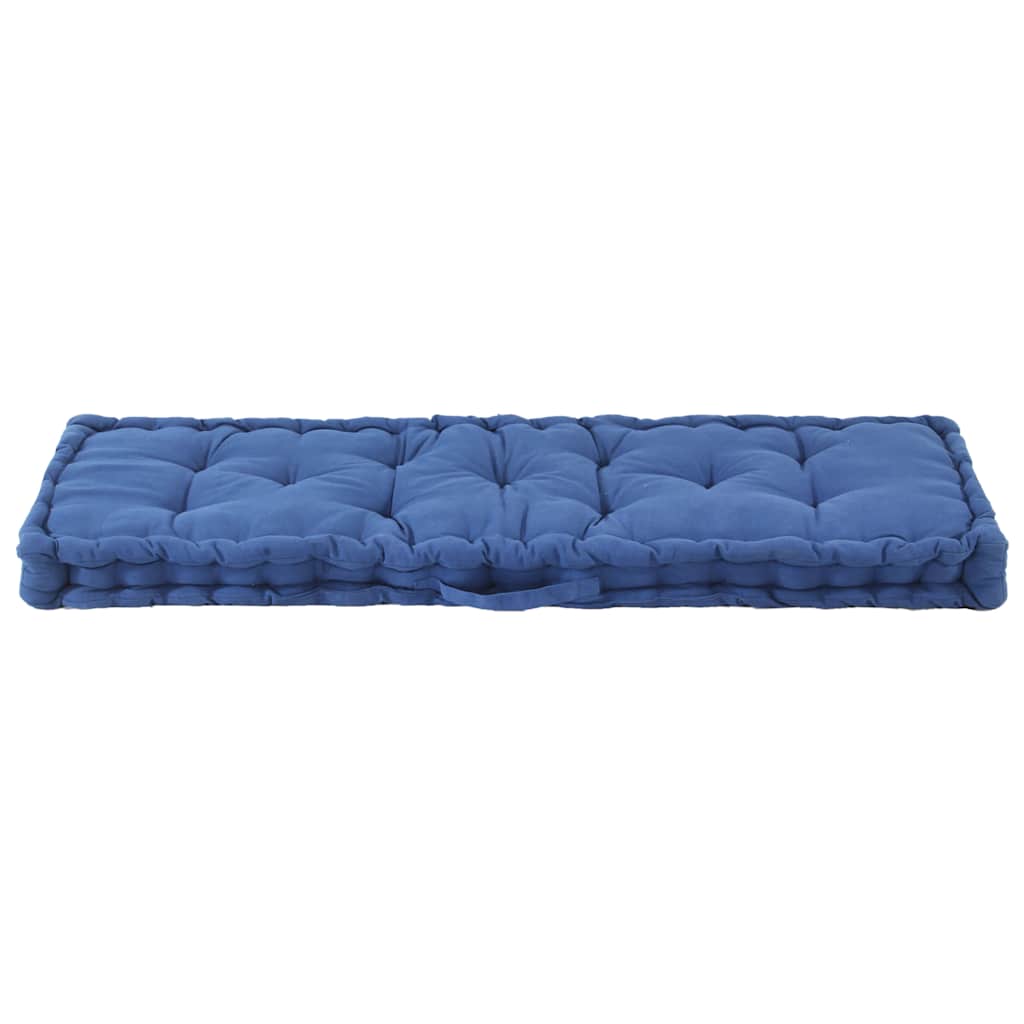 Cuscino per Pallet e Pavimento in Cotone 120x40x7 cm Blu Chiaro