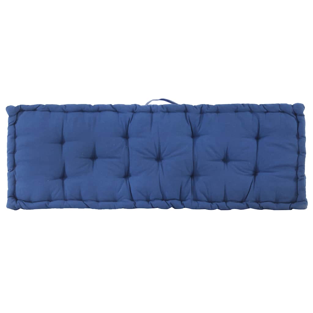 Cuscino per Pallet e Pavimento in Cotone 120x40x7 cm Blu Chiaro