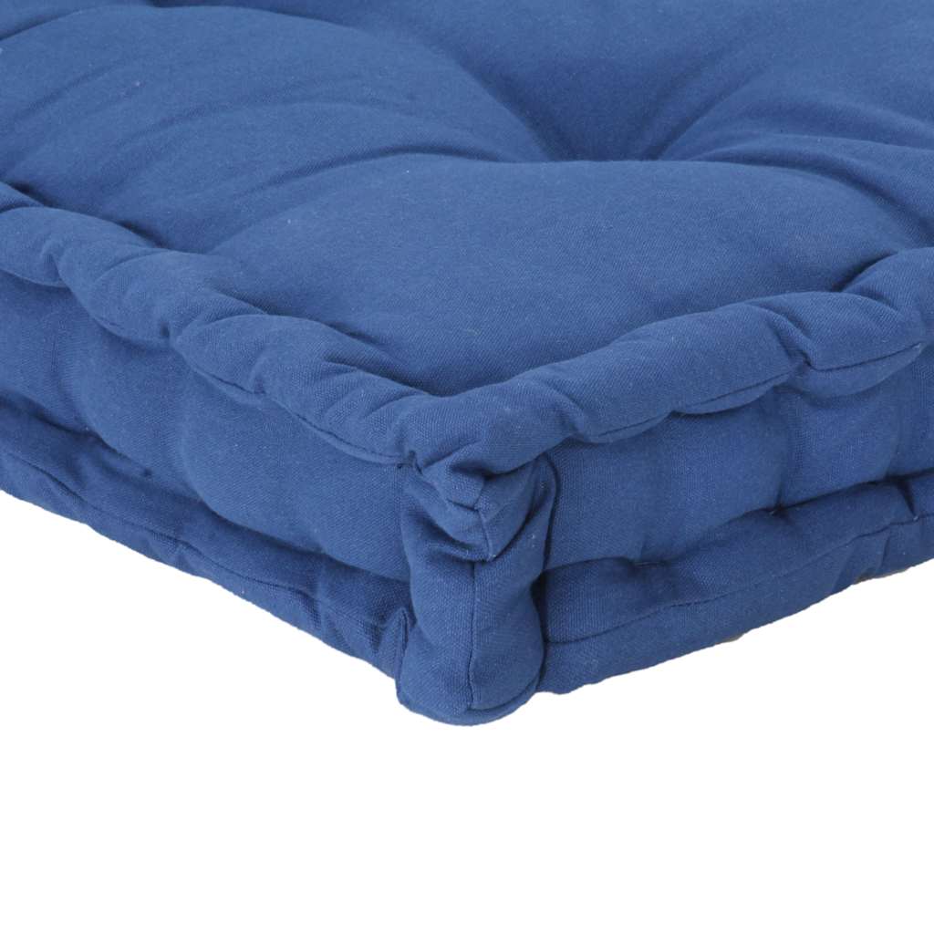 Cuscino per Pallet e Pavimento in Cotone 120x40x7 cm Blu Chiaro