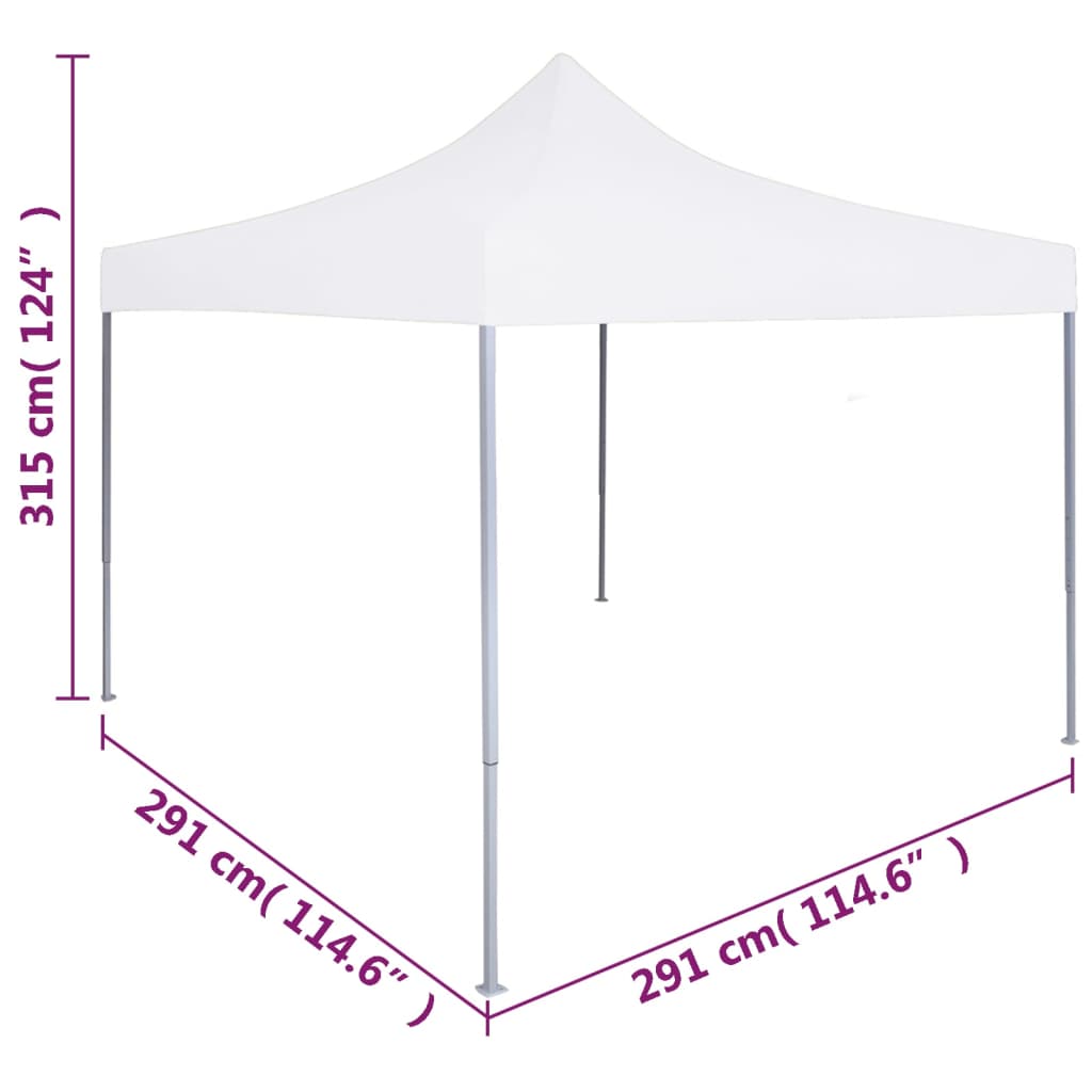 Gazebo Professionale Pieghevole 3x3m Acciaio Bianco